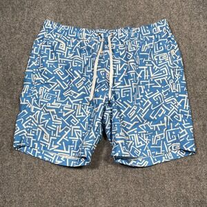 Onia‎ The Charles Swim Trunks Shorts Men's Size XL Blue Abstract